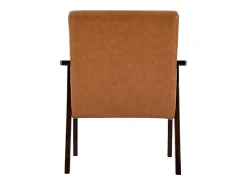 Discount Cadeira Auxiliar SucceBuy, com Estrutura em Madeira Maciça e Pés Antiderrapantes, Cadeira Decorativa com Couro Sintético e Almofada Macia, para Quarto, Escritório Multicor