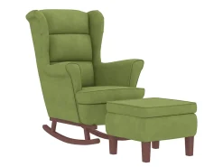Poltrona* Cadeira baloiço c/ pernas de metal e banco veludo -claro PT997564 Verde