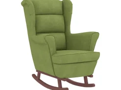 Poltrona* Cadeira baloiço c/ pernas de metal e banco veludo -claro PT997564 Verde