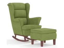 Poltrona* Cadeira baloiço c/ pernas de metal e banco veludo -claro PT997564 Verde
