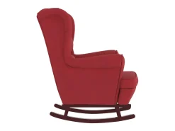Outlet Cadeira baloiço c/ pernas em seringueira veludo tinto PT262044 Vermelho