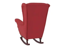 Outlet Cadeira baloiço c/ pernas em seringueira veludo tinto PT262044 Vermelho