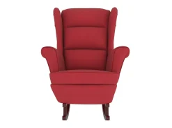 Outlet Cadeira baloiço c/ pernas em seringueira veludo tinto PT262044 Vermelho