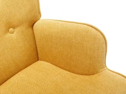 Best Vente-unique Cadeira baloiço tecido xadrez amarelo pés baloiço e botões decorativos encosto ELMINA II Amarelo mostarda