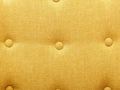 Best Vente-unique Cadeira baloiço tecido xadrez amarelo pés baloiço e botões decorativos encosto ELMINA II Amarelo mostarda