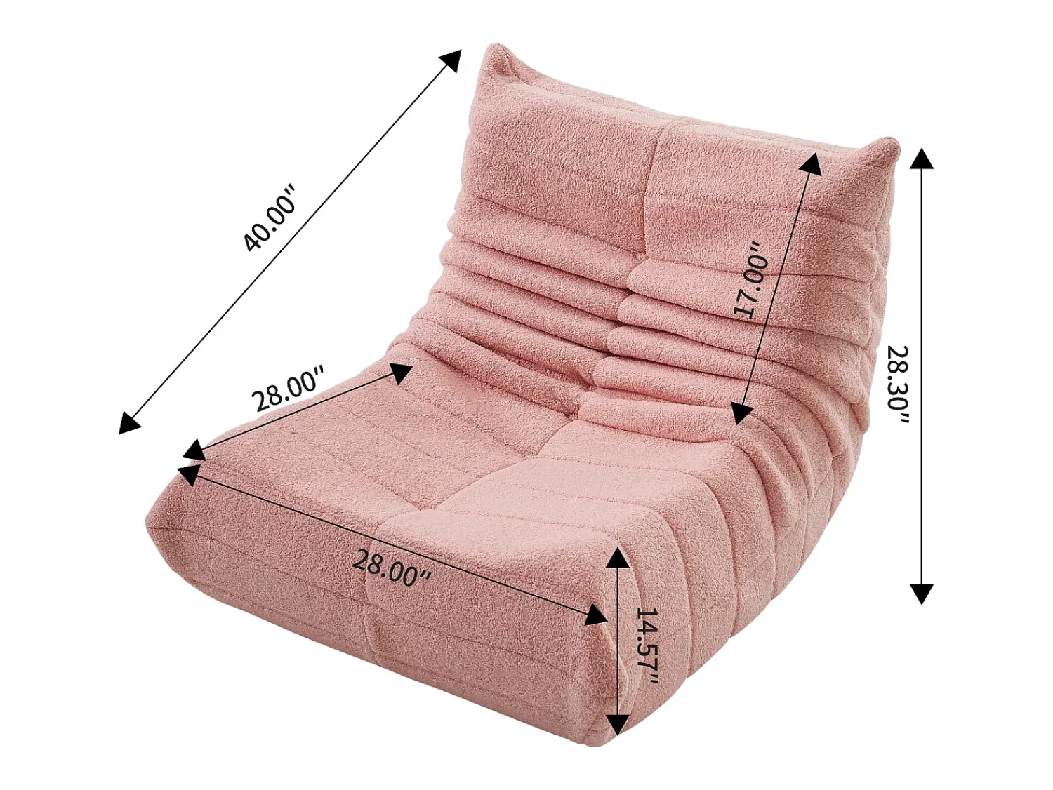 Cadeira Bean Bag - Espuma de alta densidade - Sofá Bean Bag - Cadeira de sala - Veludo -^ Poltrona