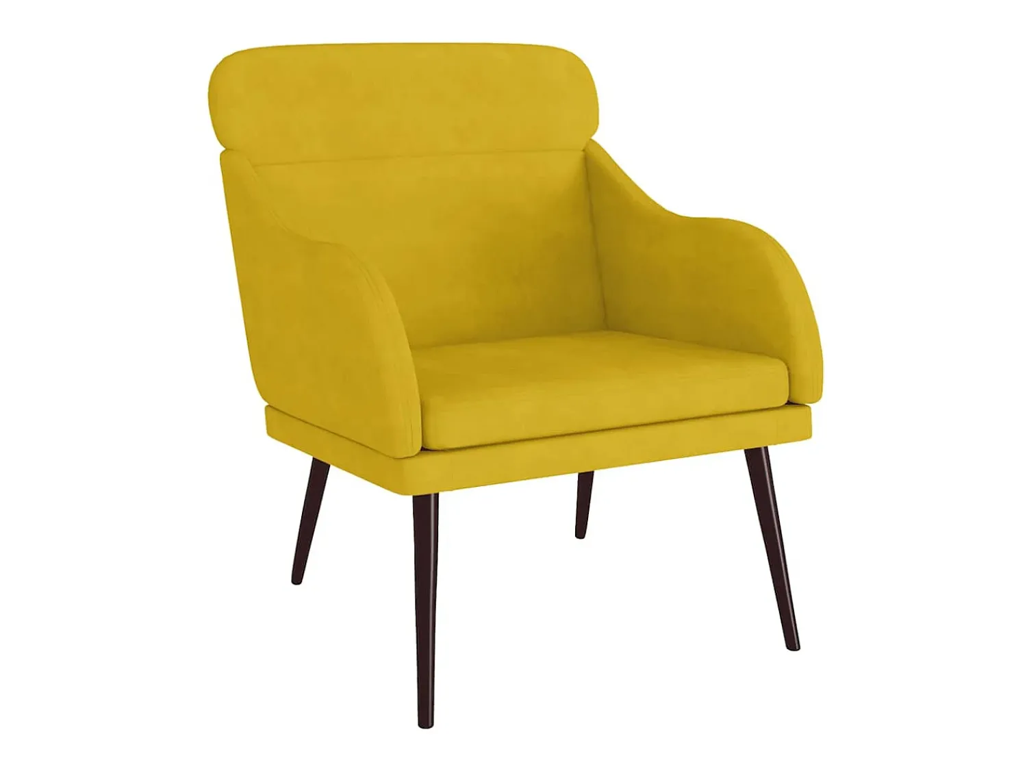 Poltrona*vidaxl Cadeira c/ apoio de braços 63x76x80 cm veludo Amarelo