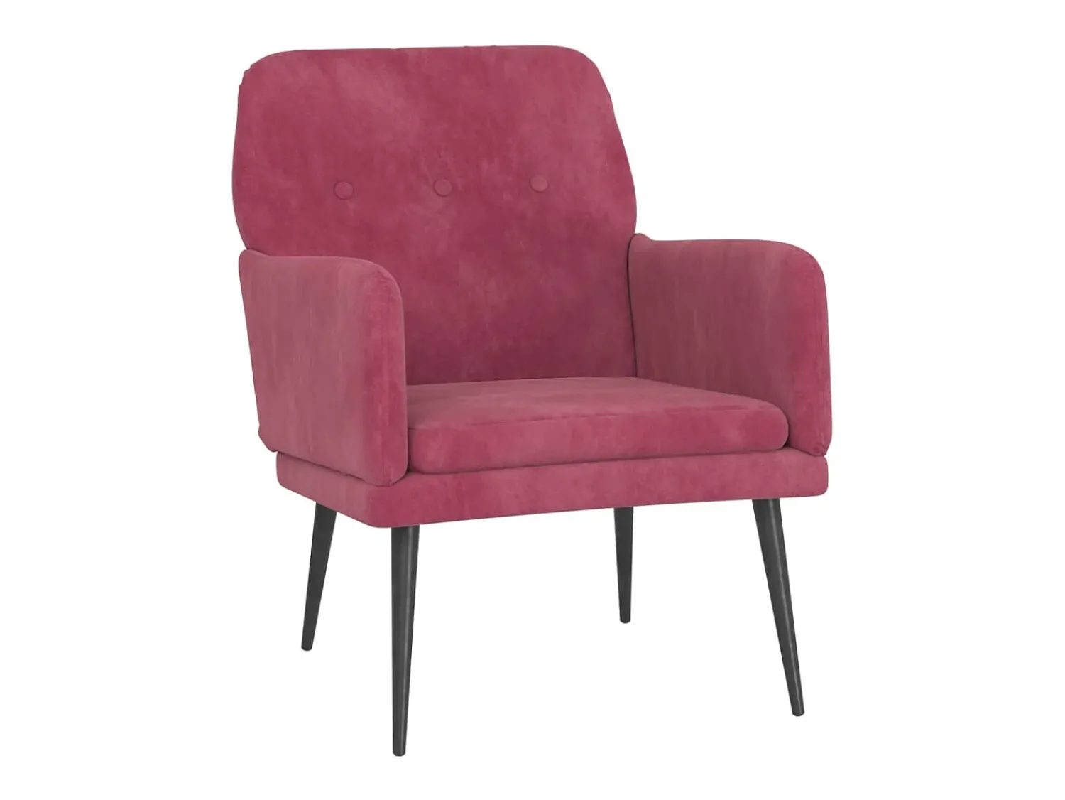 Cadeira c/ apoio de braços 62x79x79 cm veludo tinto PT593150^ Poltrona