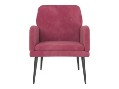 Cadeira c/ apoio de braços 62x79x79 cm veludo tinto PT593150^ Poltrona