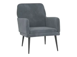 Clearance vidaxl Cadeira c/ apoio de braços 62x79x79 cm veludo -escuro Cinzento
