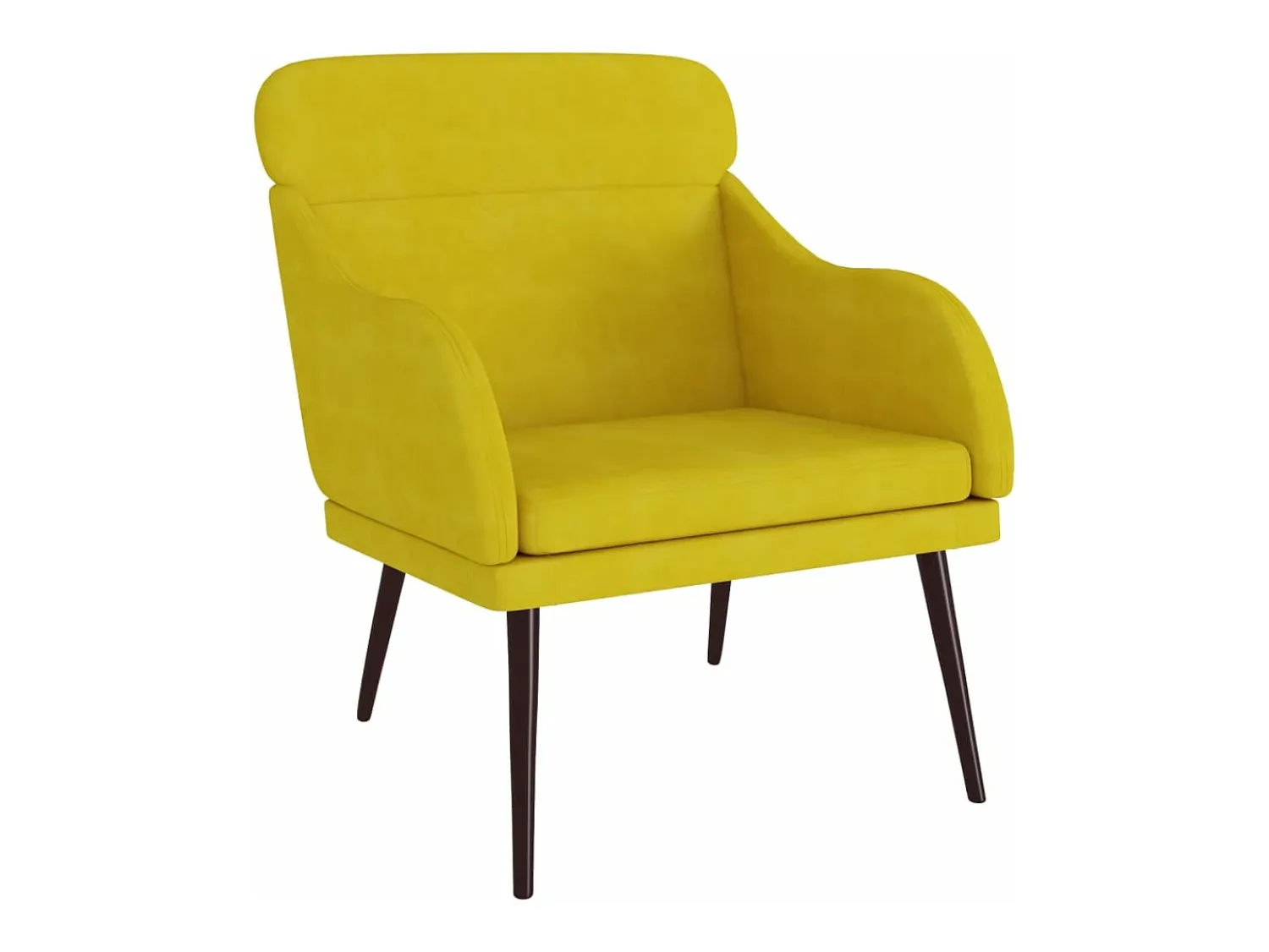 Poltrona| Cadeira c/ apoio de braços 63x76x80 cm veludo PT260164 Amarelo