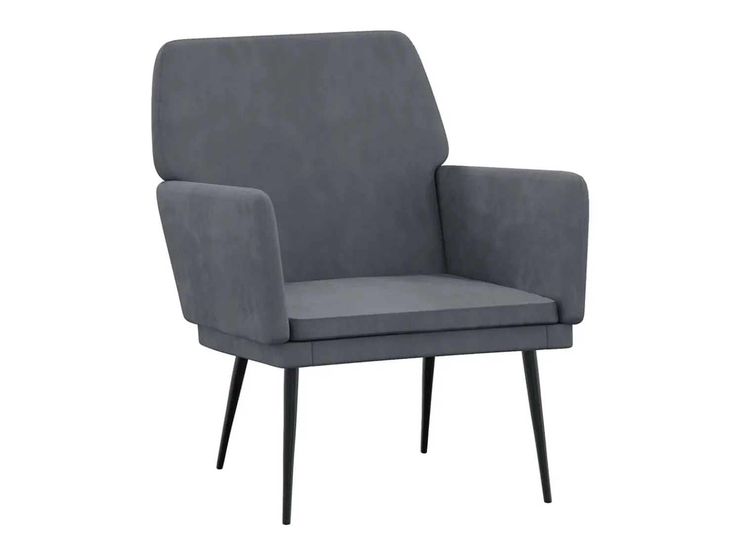 Poltrona|vidaxl Cadeira c/ apoio de braços 62x79x79 cm veludo -escuro Cinzento