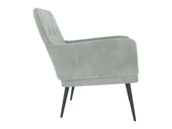 Poltrona| Cadeira c/ apoio de braços 62x79x79 veludo -claro PT575102 Cinzento