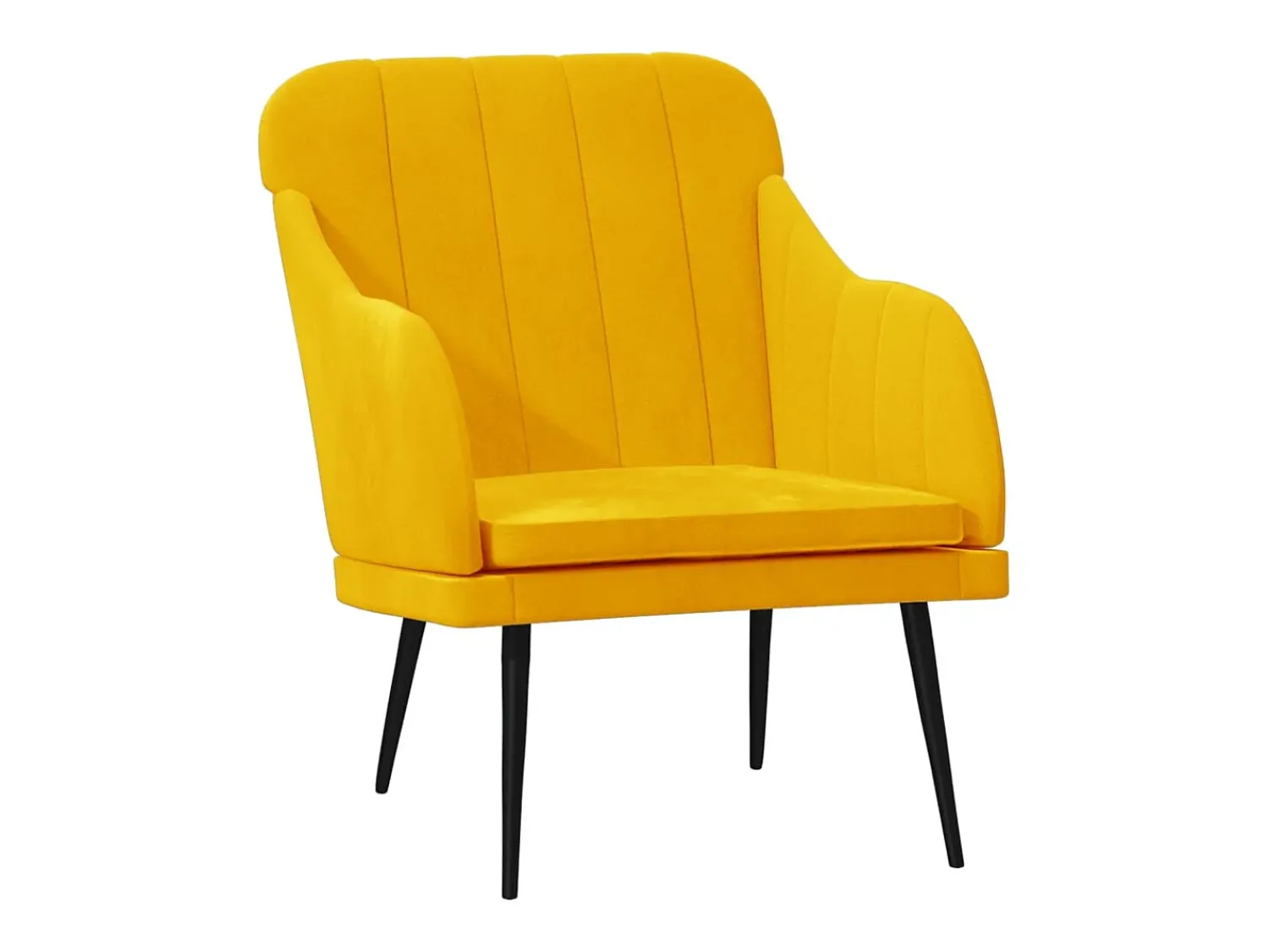 Poltrona|vidaxl Cadeira c/ apoio de braços 63x76x80 cm veludo Amarelo