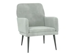 Poltrona*vidaxl Cadeira c/ apoio de braços 62x79x79 veludo -claro Cinzento