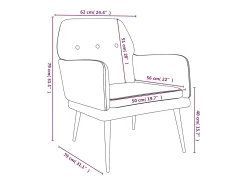 Poltrona*vidaxl Cadeira c/ apoio de braços 62x79x79 cm veludo Castanho