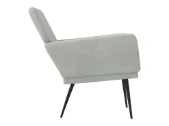 Best Cadeira c/ apoio de braços 62x79x79 veludo -claro PT658900 Cinzento