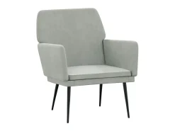 Best Cadeira c/ apoio de braços 62x79x79 veludo -claro PT658900 Cinzento