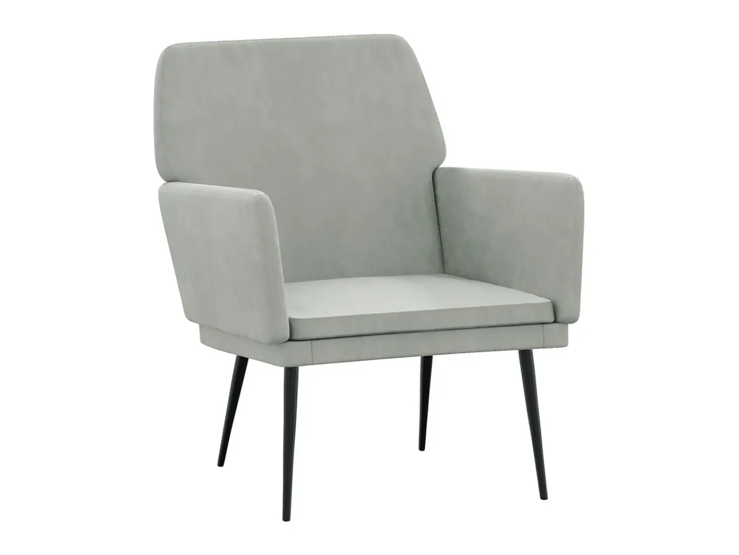 Best Cadeira c/ apoio de braços 62x79x79 veludo -claro PT658900 Cinzento