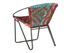 vidaxl Cadeira circular em tecido chenille multicolorido^ Poltrona