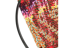 vidaxl Cadeira circular em tecido chenille multicolorido^ Poltrona