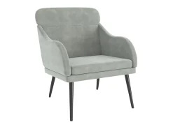 Cadeira com apoio de braços 63x76x80 cm veludo -claro PT118098^ Poltrona