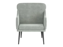 Cadeira com apoio de braços 63x76x80 cm veludo -claro PT118098^ Poltrona