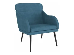 Poltrona| Cadeira com apoio de braços 63x76x80 cm veludo PT284295 Azul