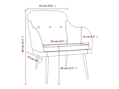 Poltrona|vidaxl Cadeira com apoio de braços 63x76x80 cm tecido tinto Vermelho