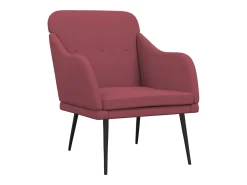 Poltrona|vidaxl Cadeira com apoio de braços 63x76x80 cm tecido tinto Vermelho