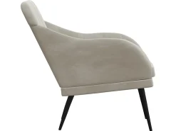 Cadeira com apoio de braços 63x76x80 cm veludo -claro PT785145^ Poltrona