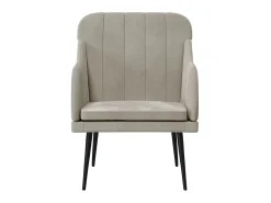 Cadeira com apoio de braços 63x76x80 cm veludo -claro PT785145^ Poltrona