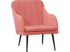 Poltrona* Cadeira com apoio de braços 63x76x80 cm veludo PT486911 Rosa