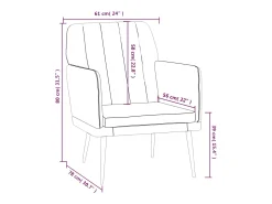 Poltrona*vidaxl Cadeira com apoio de braços 61x78x80 cm couro artificial Preto