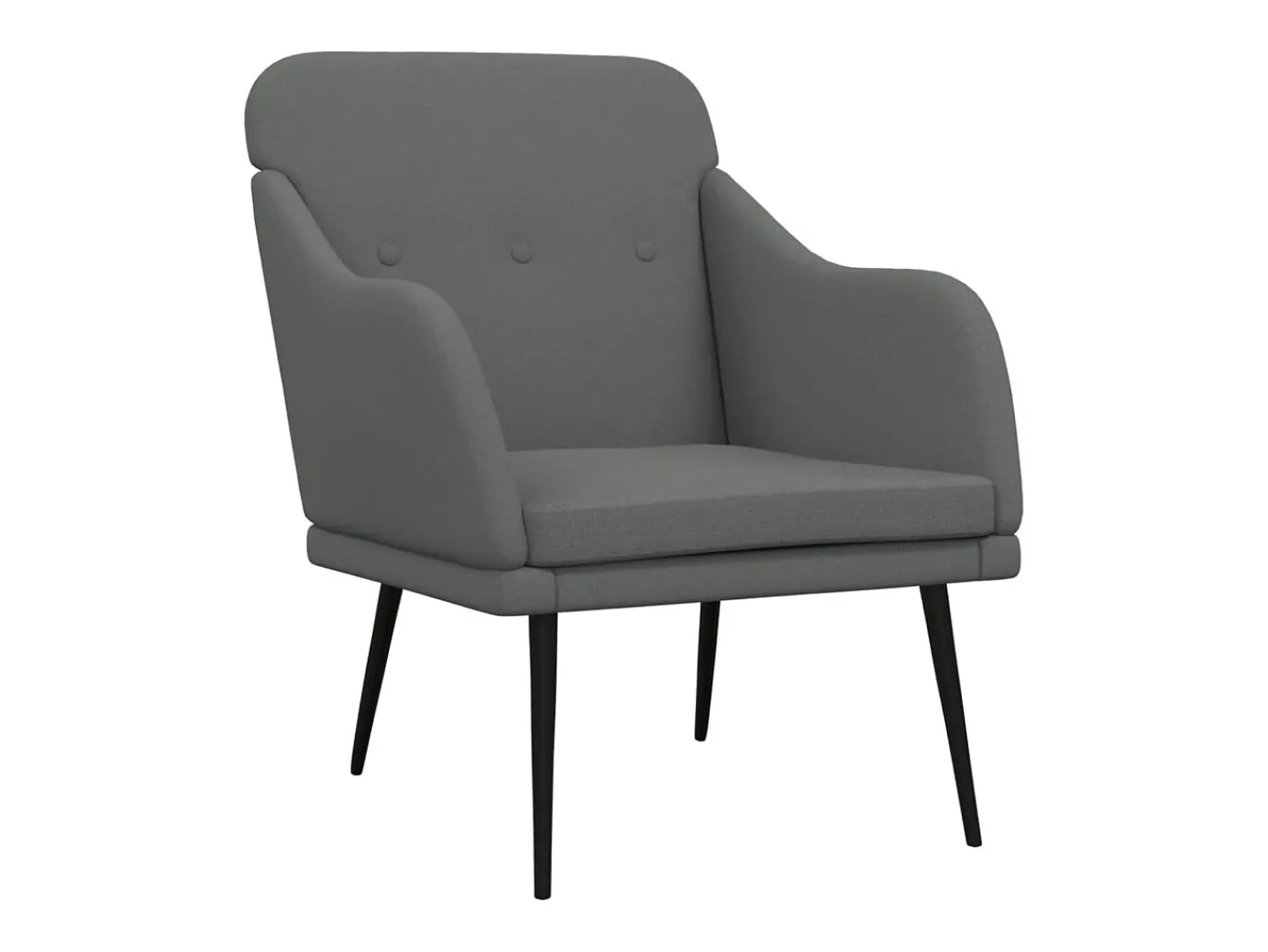 Poltrona|vidaxl Cadeira com apoio de braços 63x76x80 cm tecido -escuro Cinzento