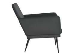 Poltrona* Cadeira com apoio de braços 61x78x80 cm couro artificial PT965663 Preto