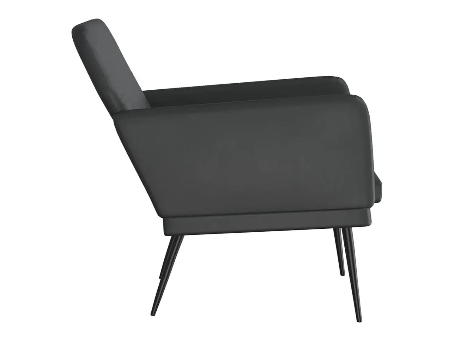Poltrona* Cadeira com apoio de braços 61x78x80 cm couro artificial PT965663 Preto