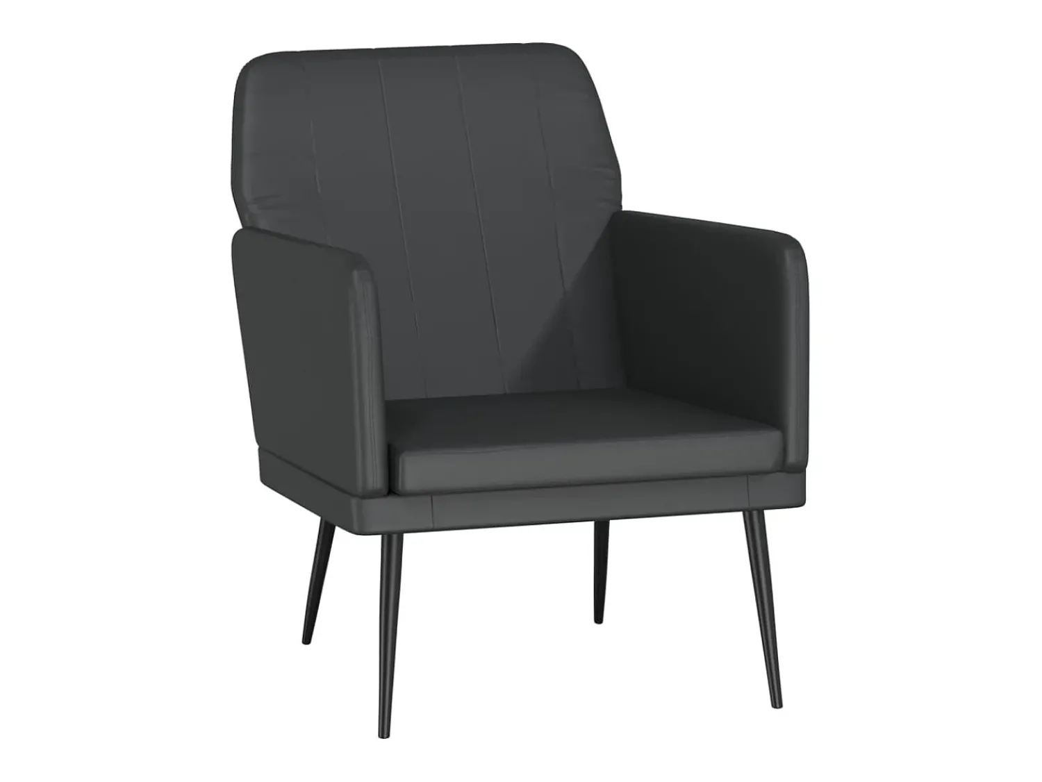 Poltrona* Cadeira com apoio de braços 61x78x80 cm couro artificial PT965663 Preto
