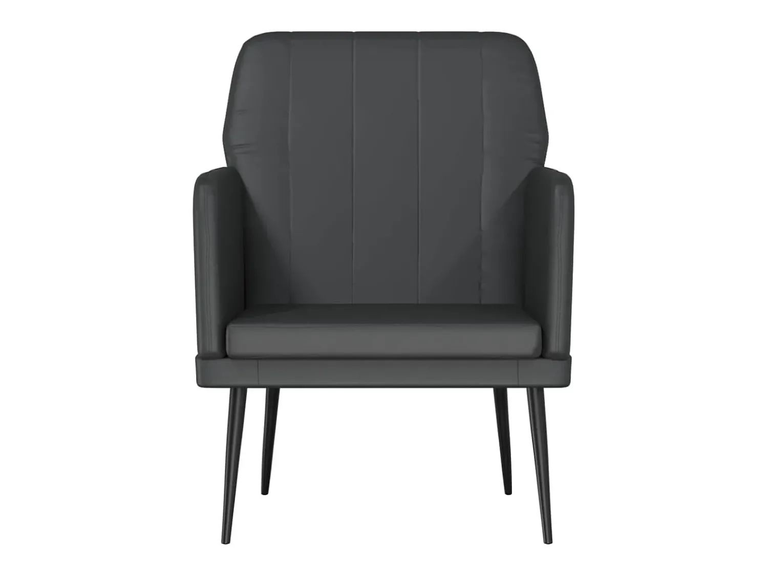 Poltrona* Cadeira com apoio de braços 61x78x80 cm couro artificial PT965663 Preto