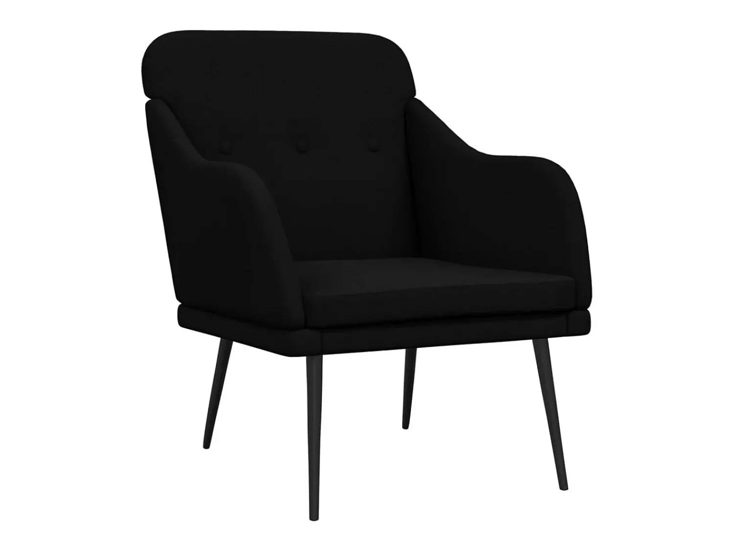 Poltrona|vidaxl Cadeira com apoio de braços 63x76x80 cm tecido Preto