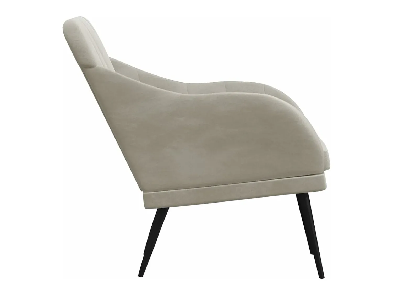 vidaxl Cadeira com apoio de braços 63x76x80 cm veludo -claro^ Poltrona