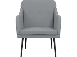 Best Cadeira com apoio de braços 63x76x80 cm tecido -claro PT782128 Cinzento