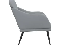 Best Cadeira com apoio de braços 63x76x80 cm tecido -claro PT782128 Cinzento