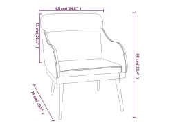 Poltrona|vidaxl Cadeira com apoio de braços 63x76x80 cm veludo cor Creme