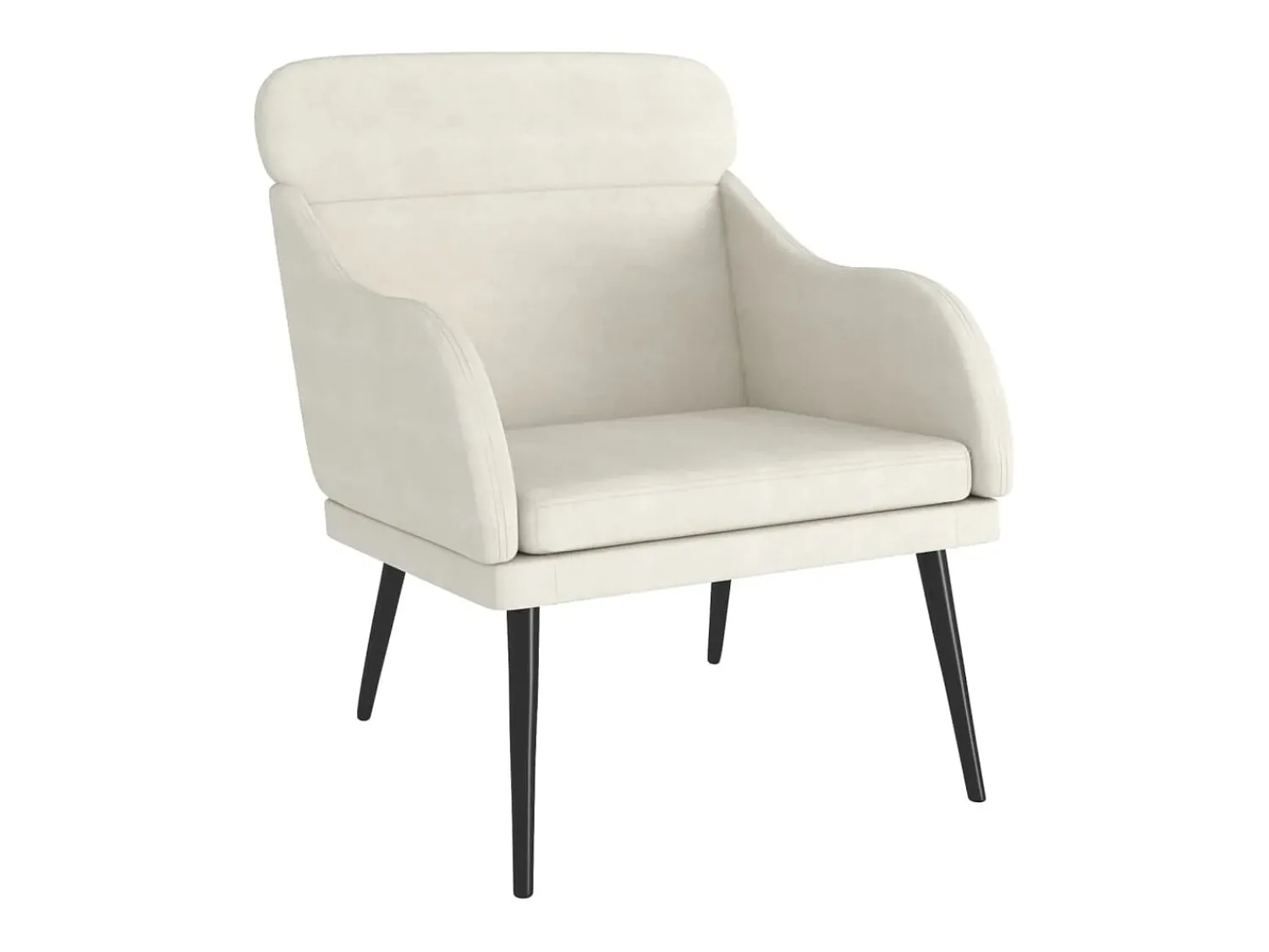 Poltrona* Cadeira com apoio de braços 63x76x80 cm veludo cor PT193504 Creme