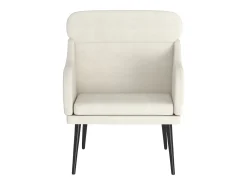 Poltrona* Cadeira com apoio de braços 63x76x80 cm veludo cor PT193504 Creme