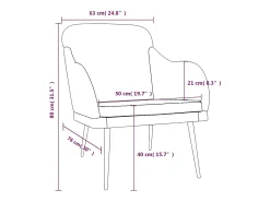 vidaxl Cadeira com apoio de braços 63x76x80 cm veludo^ Poltrona