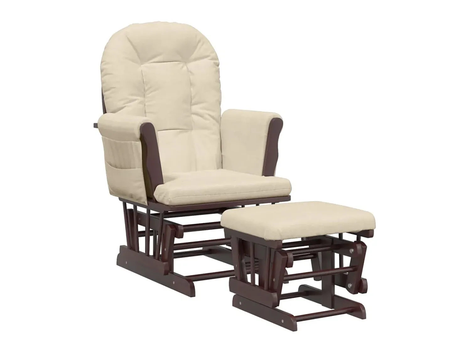 Poltrona| Cadeira de amamentação com banco tecido branco nata PT612242 Creme