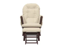 Poltrona| Cadeira de amamentação com banco tecido branco nata PT612242 Creme