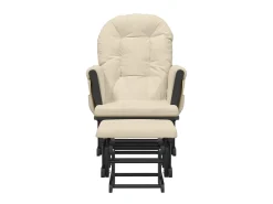 Poltrona| Cadeira de amamentação com banco tecido branco nata PT930176 Creme
